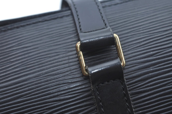 Authentic Louis Vuitton Epi Soufflot Black Hand Bag M52222 LV 2266J