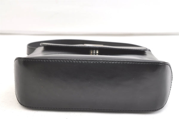 Authentic BURBERRY Vintage Leather Shoulder Hand Bag Purse Black 2266K