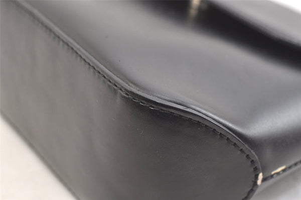 Authentic BURBERRY Vintage Leather Shoulder Hand Bag Purse Black 2266K