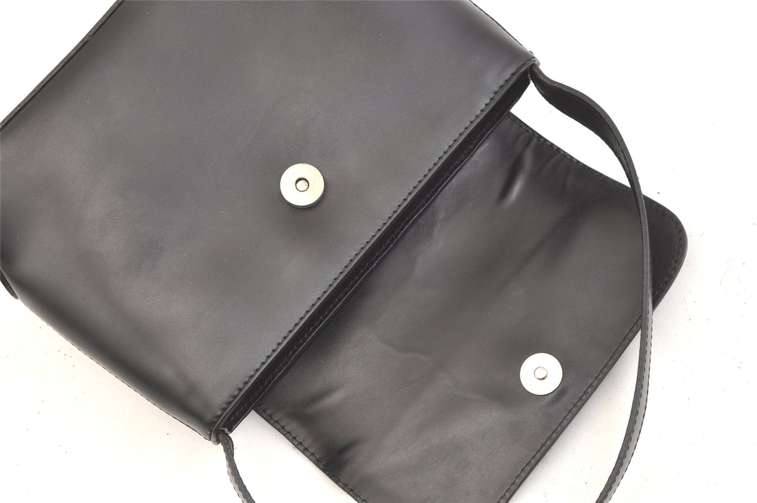 Authentic BURBERRY Vintage Leather Shoulder Hand Bag Purse Black 2266K