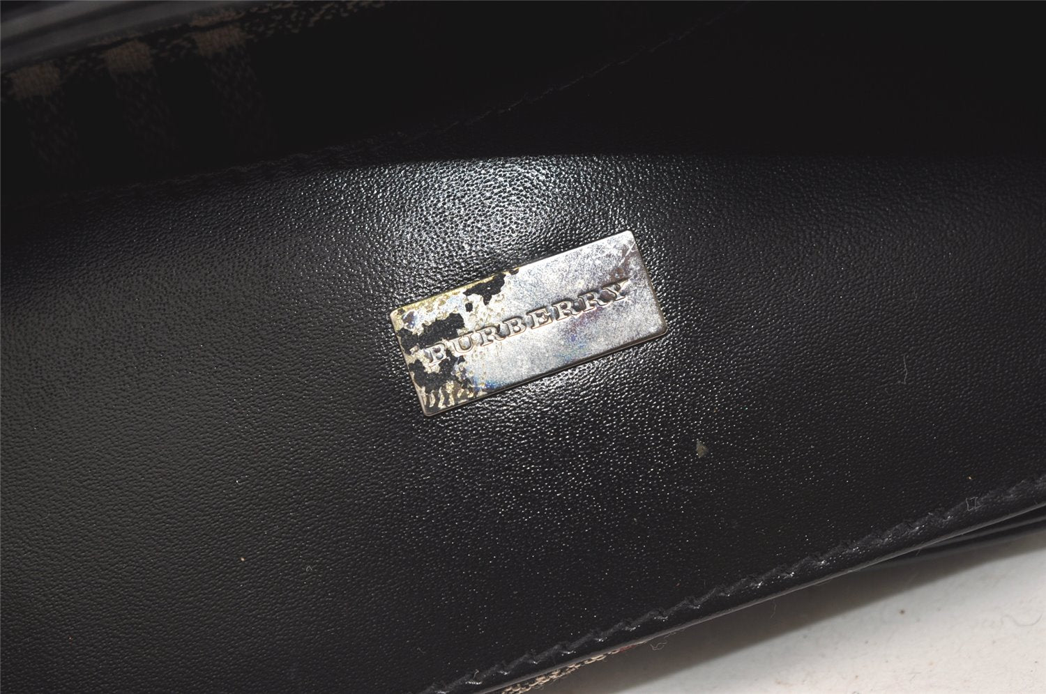Authentic BURBERRY Vintage Leather Shoulder Hand Bag Purse Black 2266K