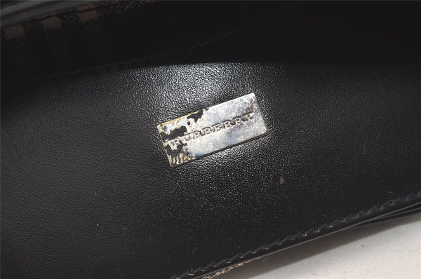 Authentic BURBERRY Vintage Leather Shoulder Hand Bag Purse Black 2266K