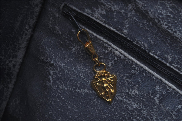 Authentic GUCCI Vintage Micro GG PVC Leather Shoulder Tote Bag Navy Blue 2267I