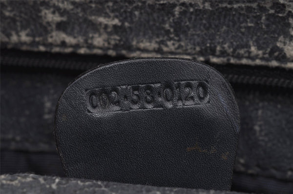 Authentic GUCCI Vintage Micro GG PVC Leather Shoulder Tote Bag Navy Blue 2267I