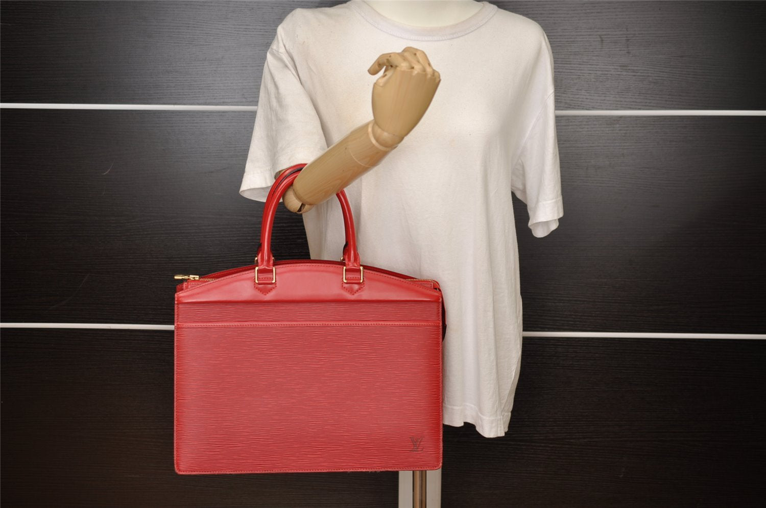 Authentic Louis Vuitton Epi Riviera Hand Bag Red M48187 LV 2268J