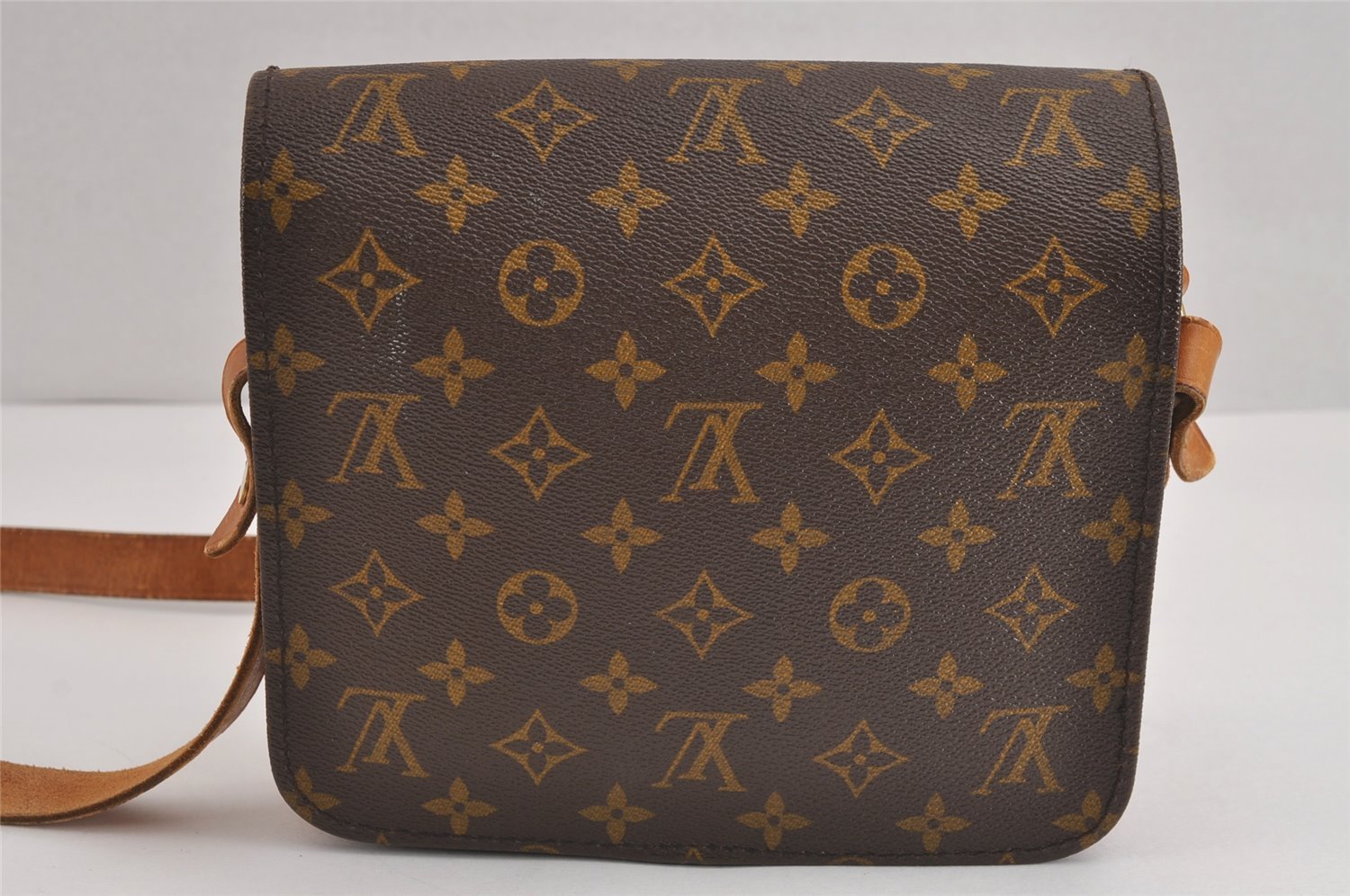 Authentic Louis Vuitton Monogram Cartouchiere MM Shoulder Bag Old Model 2270J