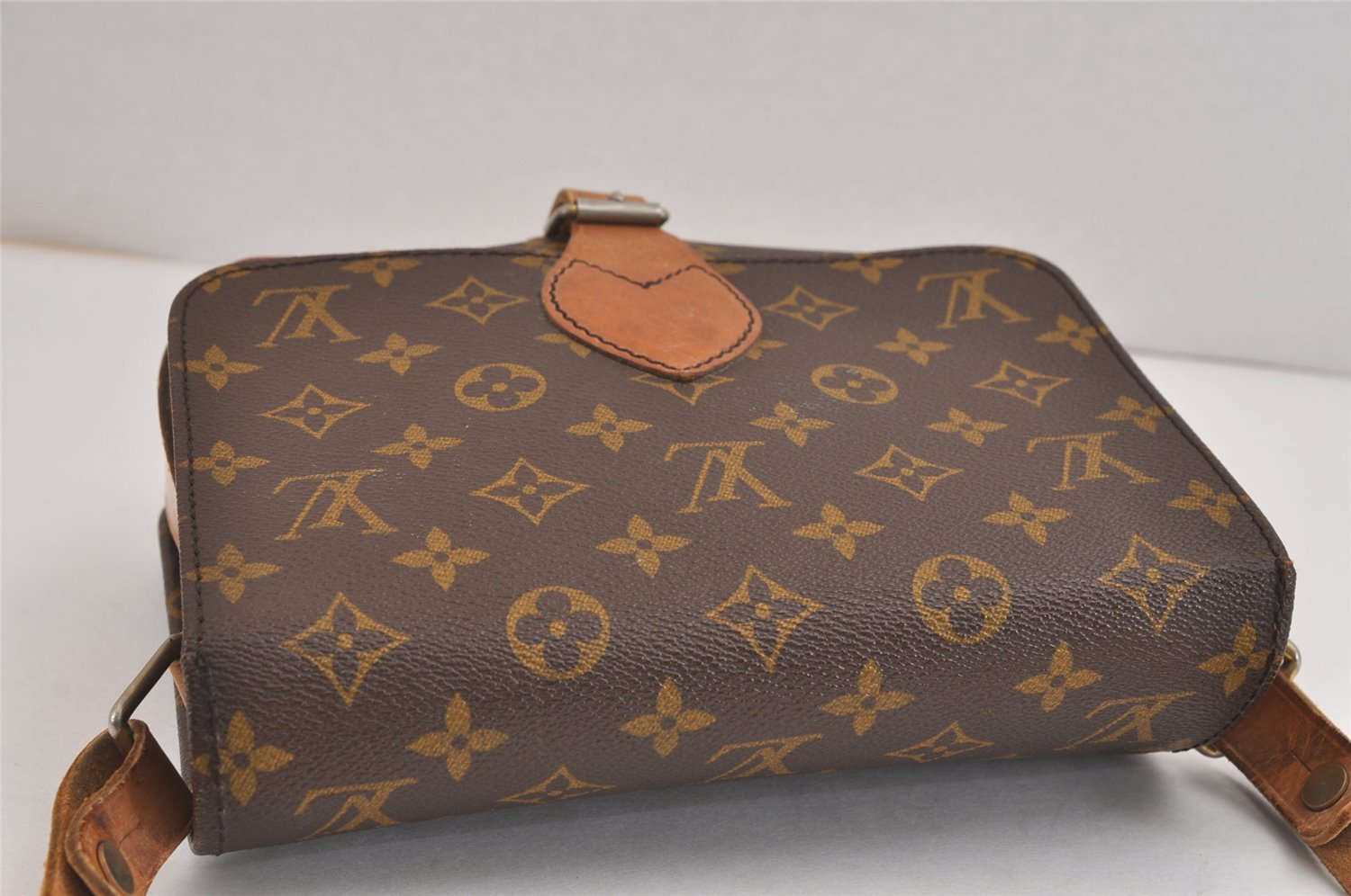 Authentic Louis Vuitton Monogram Cartouchiere MM Shoulder Bag Old Model 2270J