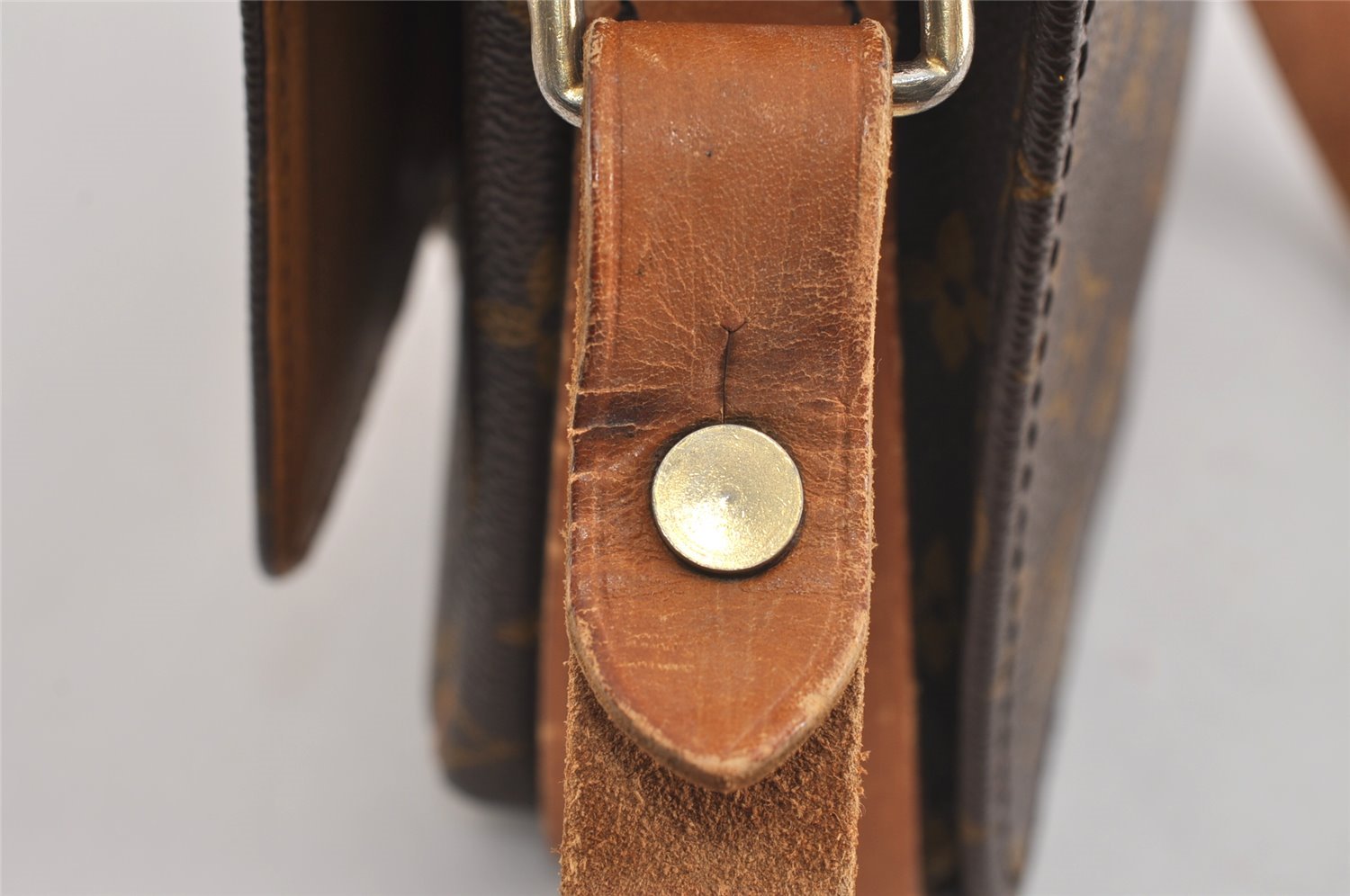 Authentic Louis Vuitton Monogram Cartouchiere MM Shoulder Bag Old Model 2270J