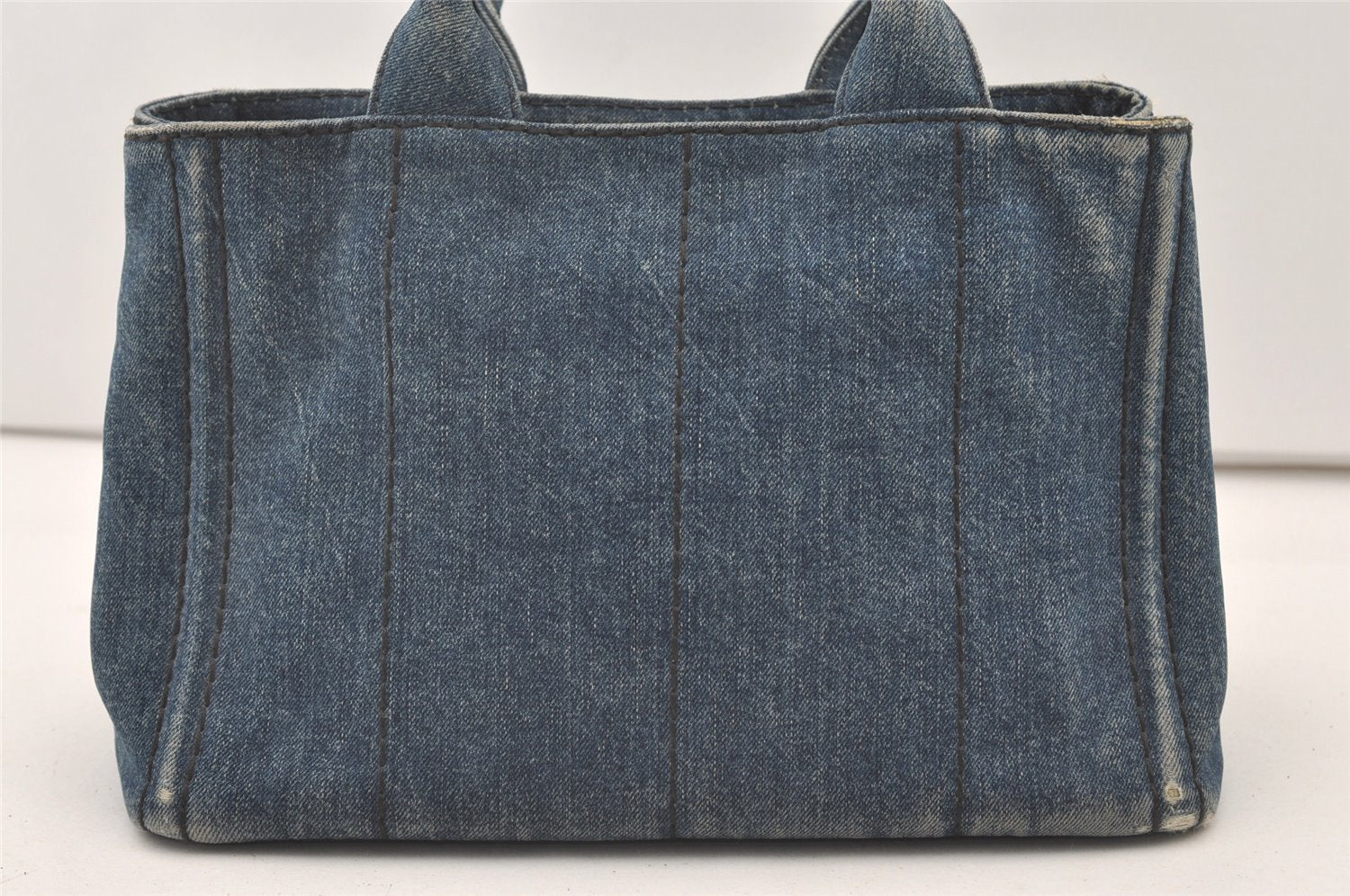 Authentic PRADA DENIM Canapa SS 2Way Shoulder Hand Bag Purse 1BG439 Blue 2272J
