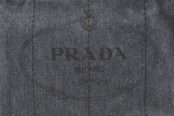 Authentic PRADA DENIM Canapa SS 2Way Shoulder Hand Bag Purse 1BG439 Blue 2272J