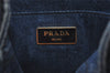 Authentic PRADA DENIM Canapa SS 2Way Shoulder Hand Bag Purse 1BG439 Blue 2272J