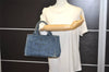Authentic PRADA DENIM Canapa SS 2Way Shoulder Hand Bag Purse 1BG439 Blue 2272J