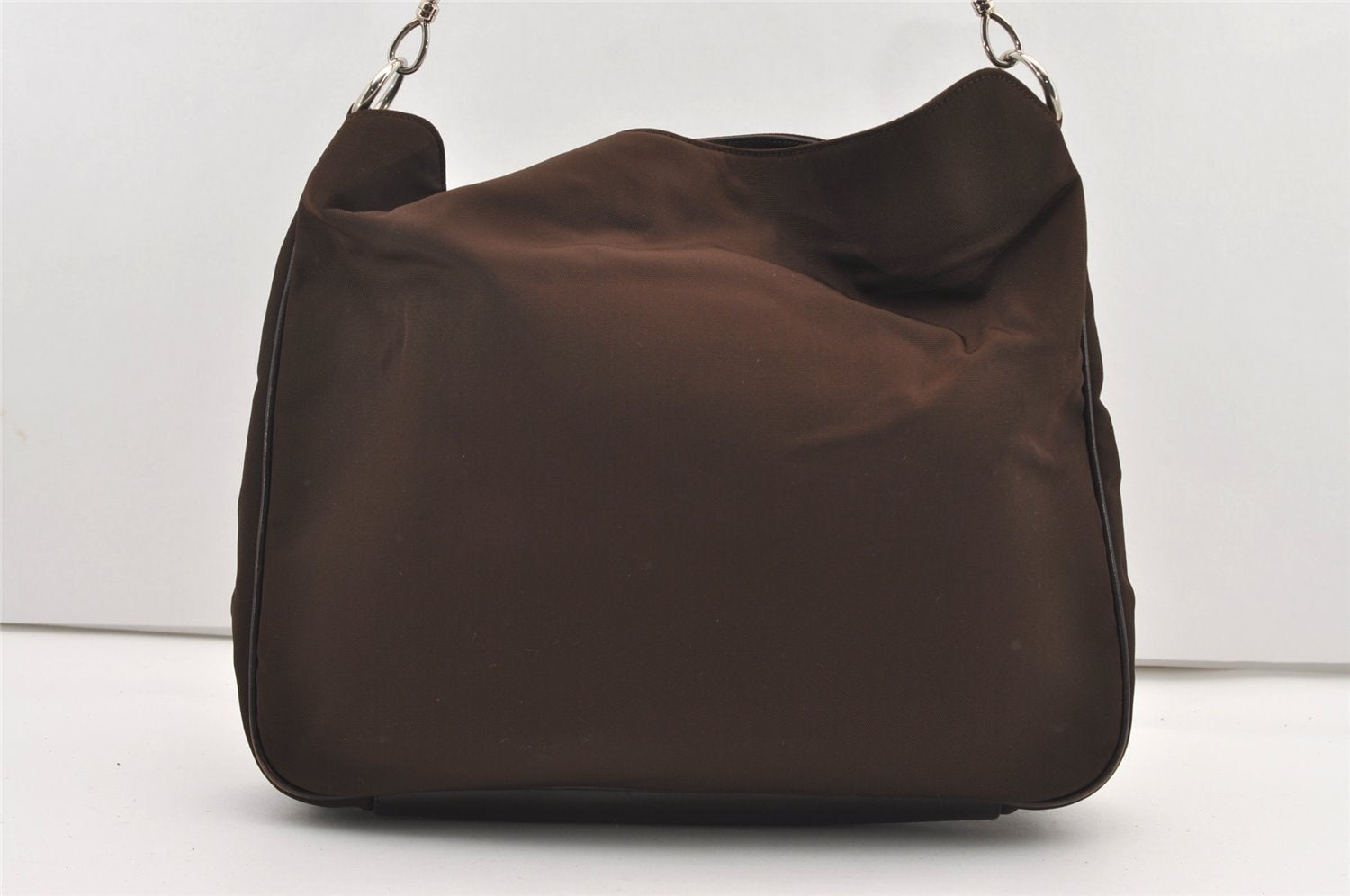 Authentic GUCCI Bamboo 2Way Shoulder Hand Bag Nylon Leather 0011577 Brown 2274J