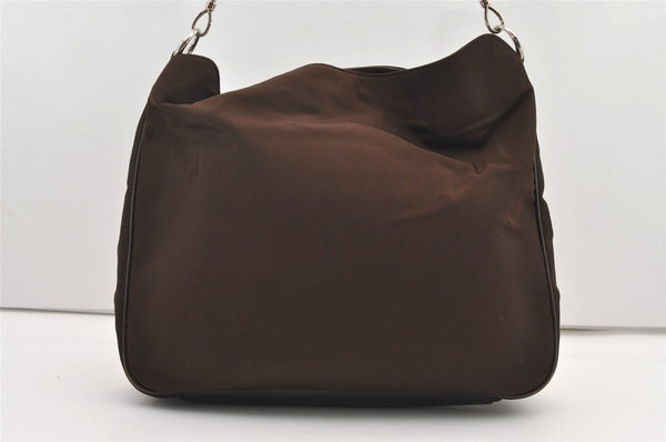 Authentic GUCCI Bamboo 2Way Shoulder Hand Bag Nylon Leather 0011577 Brown 2274J