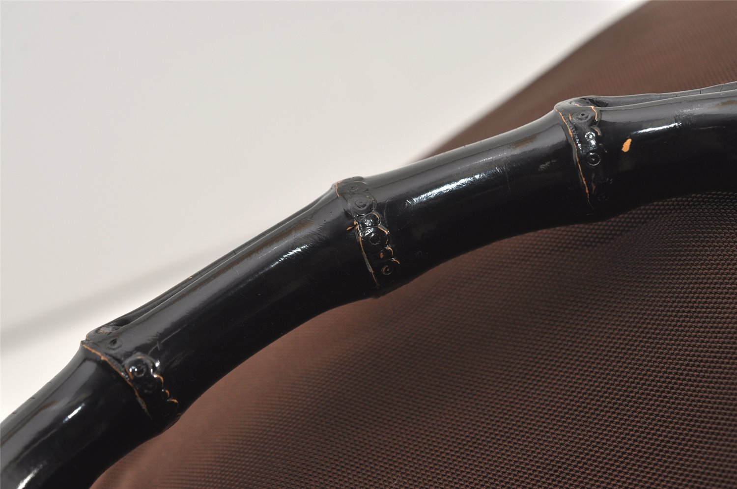 Authentic GUCCI Bamboo 2Way Shoulder Hand Bag Nylon Leather 0011577 Brown 2274J