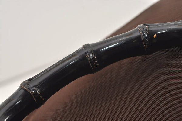 Authentic GUCCI Bamboo 2Way Shoulder Hand Bag Nylon Leather 0011577 Brown 2274J