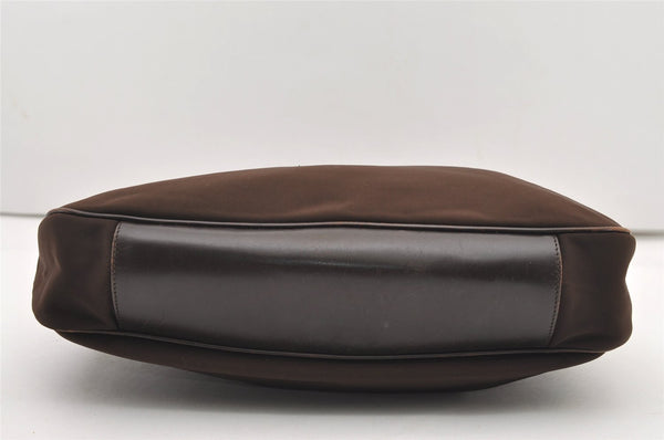 Authentic GUCCI Bamboo 2Way Shoulder Hand Bag Nylon Leather 0011577 Brown 2274J