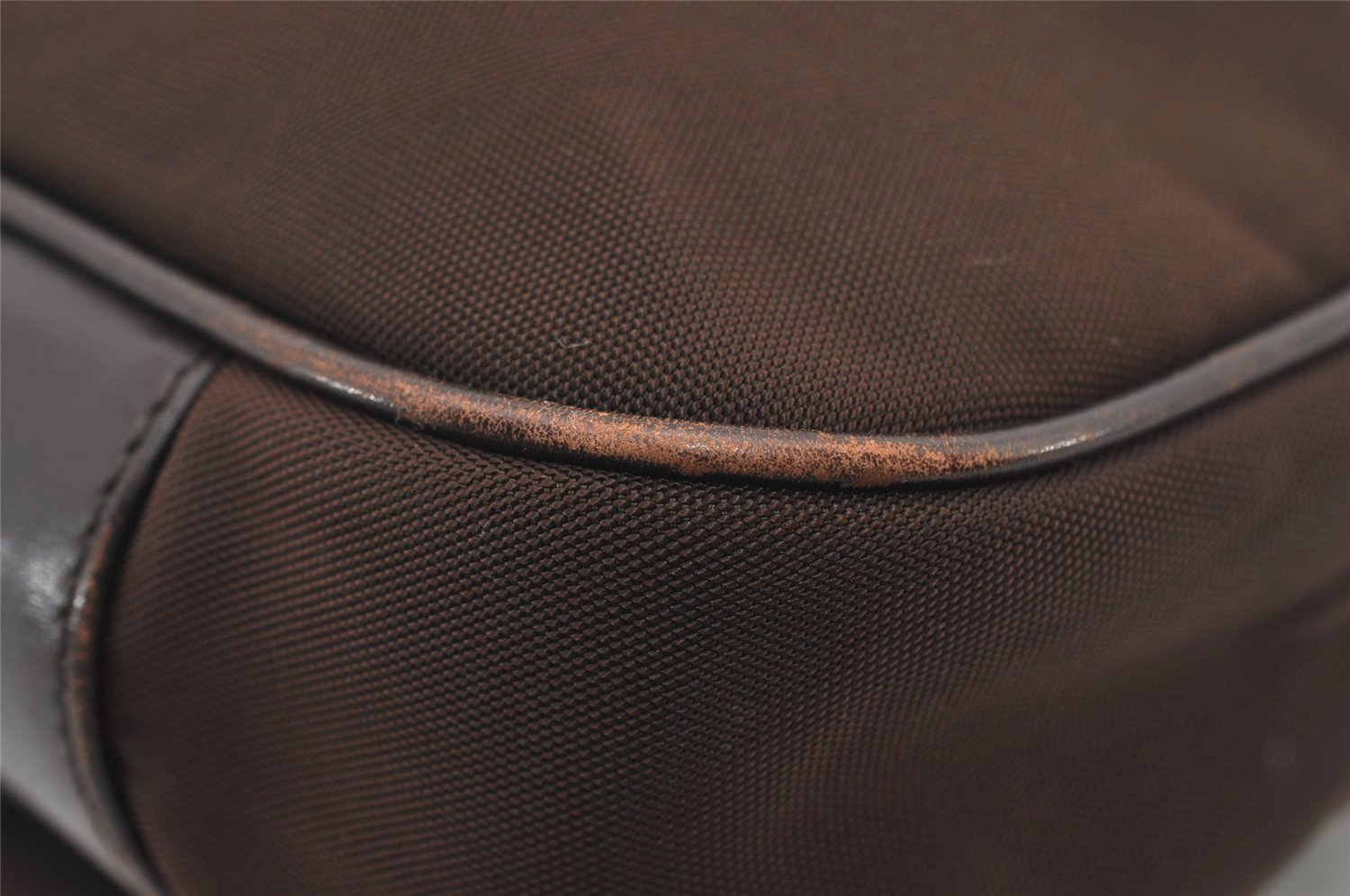 Authentic GUCCI Bamboo 2Way Shoulder Hand Bag Nylon Leather 0011577 Brown 2274J