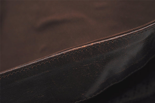 Authentic GUCCI Bamboo 2Way Shoulder Hand Bag Nylon Leather 0011577 Brown 2274J