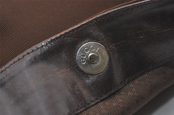 Authentic GUCCI Bamboo 2Way Shoulder Hand Bag Nylon Leather 0011577 Brown 2274J