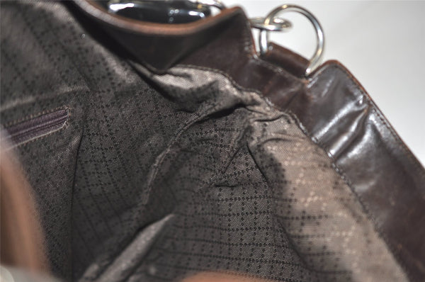 Authentic GUCCI Bamboo 2Way Shoulder Hand Bag Nylon Leather 0011577 Brown 2274J