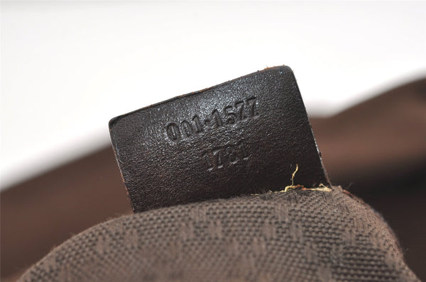 Authentic GUCCI Bamboo 2Way Shoulder Hand Bag Nylon Leather 0011577 Brown 2274J