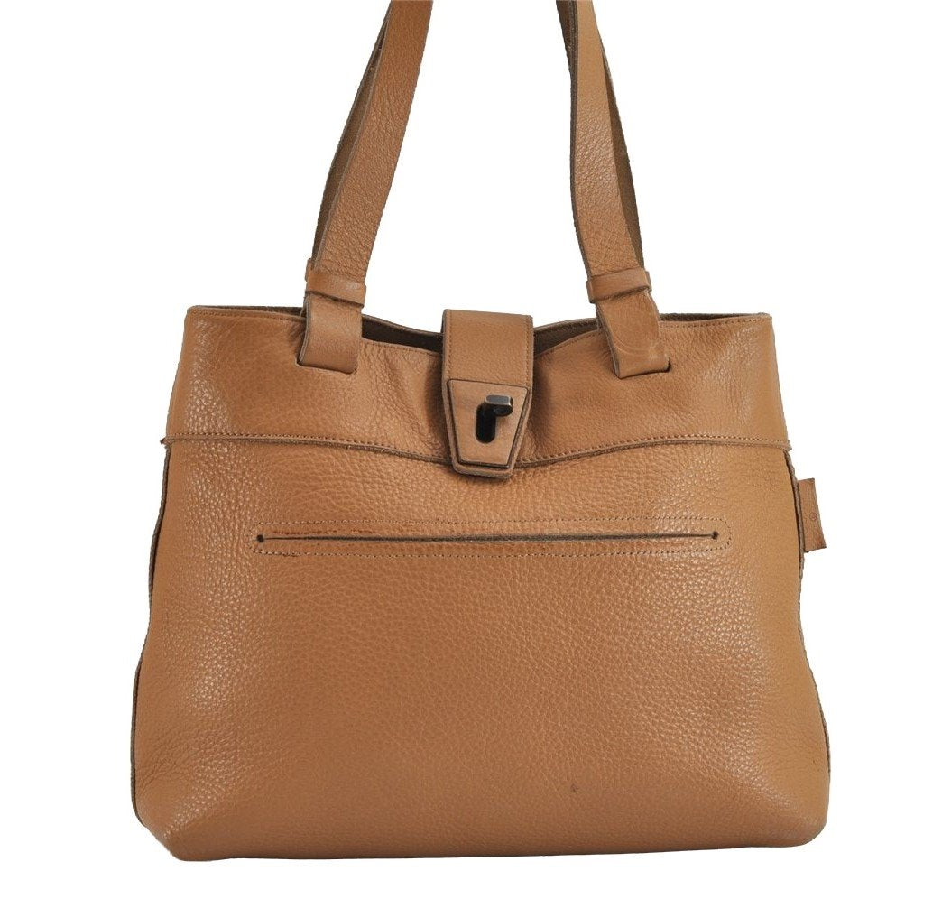 Authentic GUCCI Vintage Shoulder Hand Tote Bag Purse Leather Brown 2275J