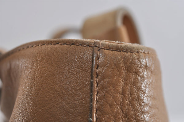 Authentic GUCCI Vintage Shoulder Hand Tote Bag Purse Leather Brown 2275J