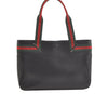 Authentic GUCCI Web Sherry Line Shoulder Tote Bag Leather Black 2275K