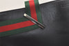 Authentic GUCCI Web Sherry Line Shoulder Tote Bag Leather Black 2275K