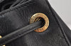 Authentic GUCCI Bamboo 2Way Shoulder Drawstring Bag Purse Leather Black 2276K