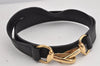 Authentic GUCCI Bamboo 2Way Shoulder Drawstring Bag Purse Leather Black 2276K