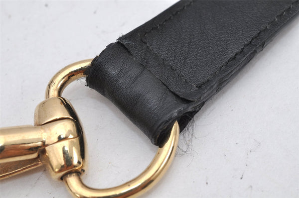 Authentic GUCCI Bamboo 2Way Shoulder Drawstring Bag Purse Leather Black 2276K