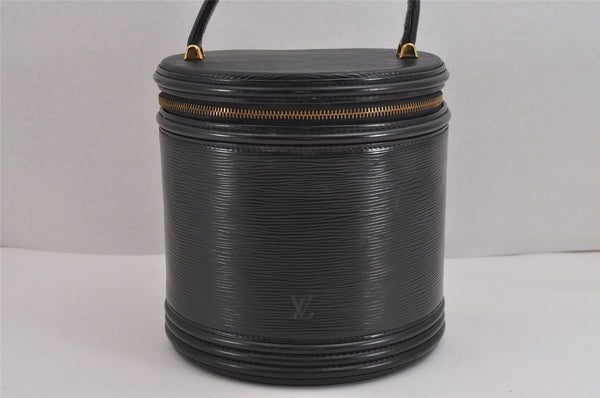 Authentic Louis Vuitton Epi Cannes Cosmetic Hand Bag Black M48032 Junk 2277J