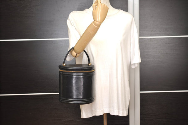 Authentic Louis Vuitton Epi Cannes Cosmetic Hand Bag Black M48032 Junk 2277J