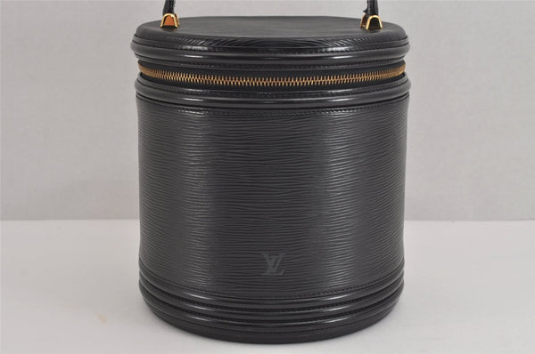Authentic Louis Vuitton Epi Cannes Cosmetic Hand Bag Purse Black M48032 LV 2278J