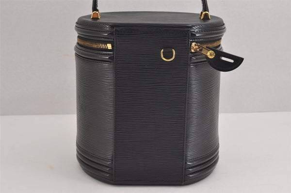 Authentic Louis Vuitton Epi Cannes Cosmetic Hand Bag Purse Black M48032 LV 2278J