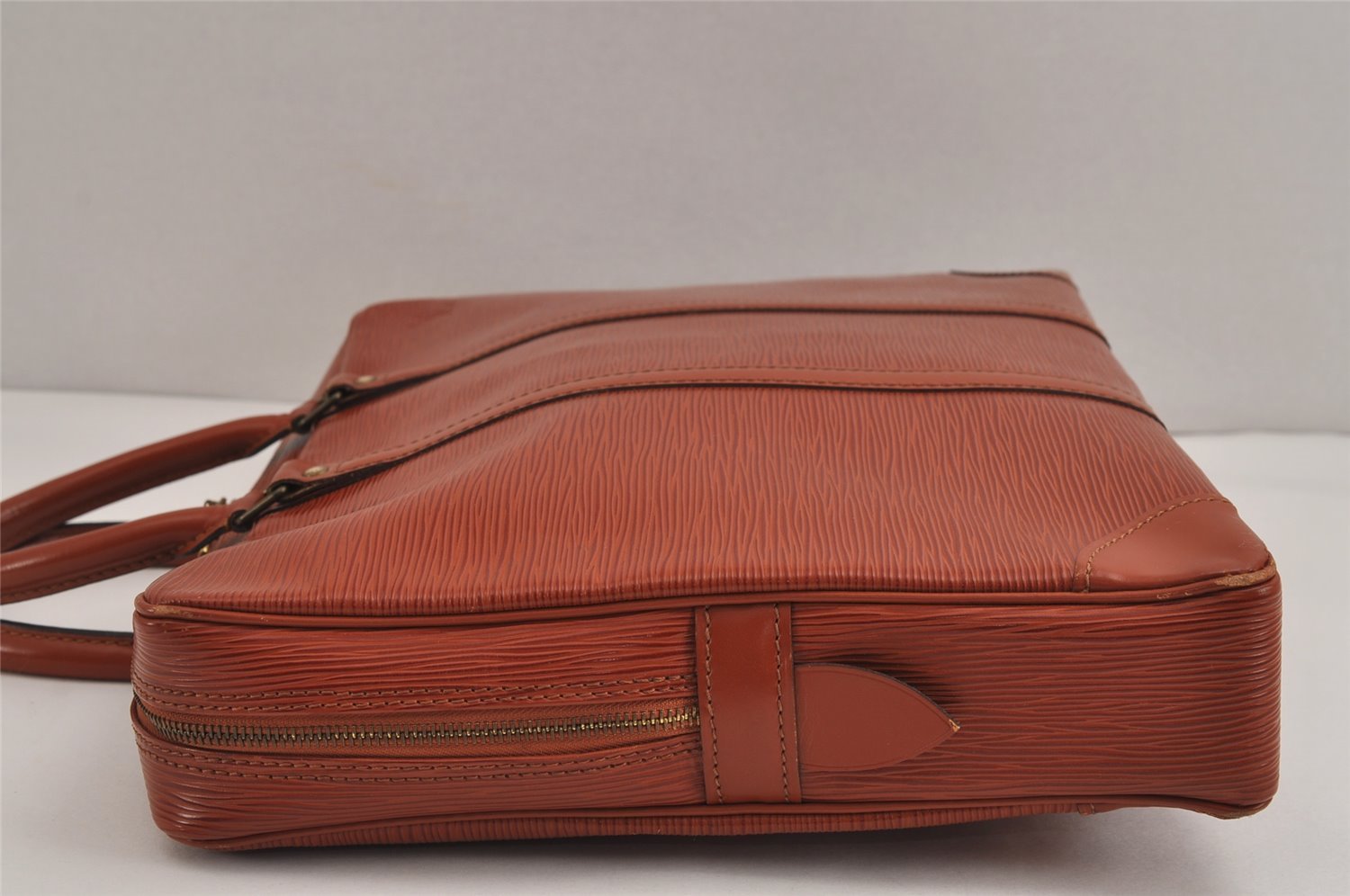 Authentic Louis Vuitton Epi Porte Documents Voyage Briefcase M54473 Brown 2280J