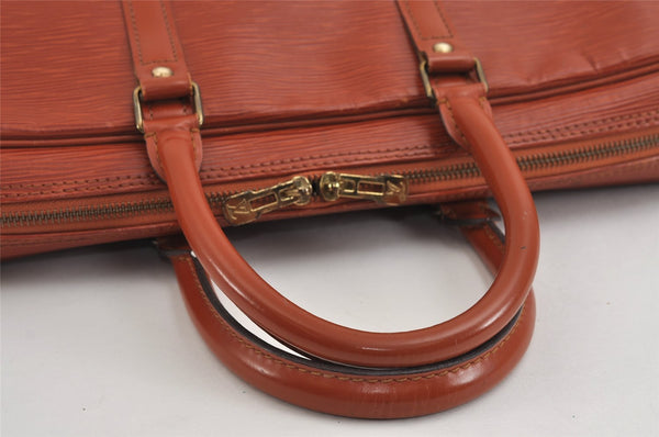 Authentic Louis Vuitton Epi Porte Documents Voyage Briefcase M54473 Brown 2280J