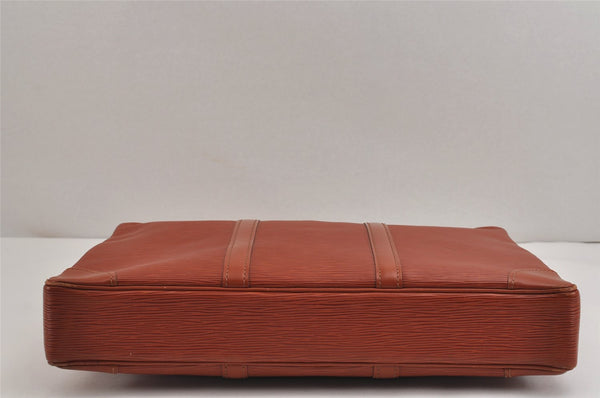 Authentic Louis Vuitton Epi Porte Documents Voyage Briefcase M54473 Brown 2280J
