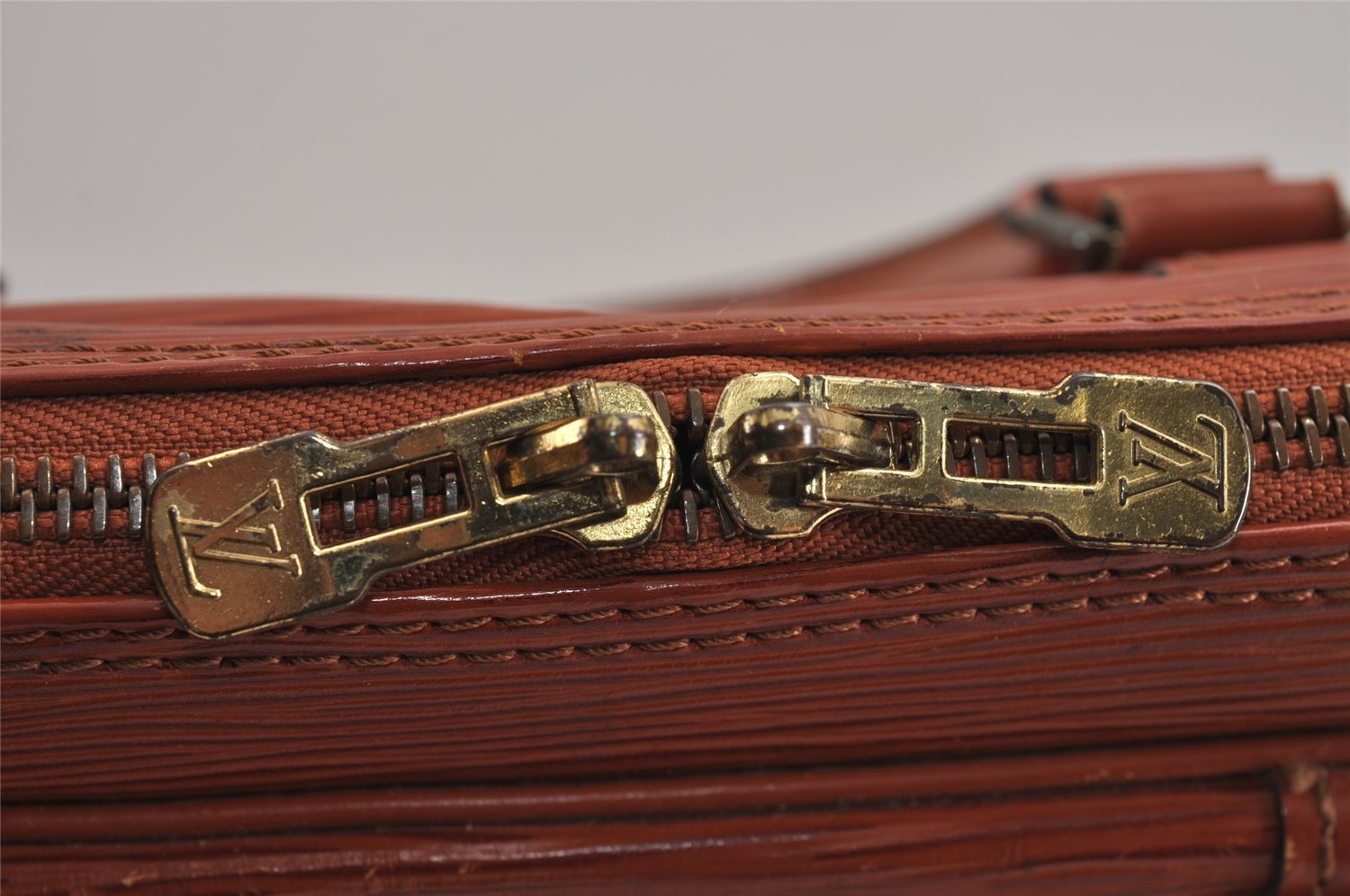 Authentic Louis Vuitton Epi Porte Documents Voyage Briefcase M54473 Brown 2280J