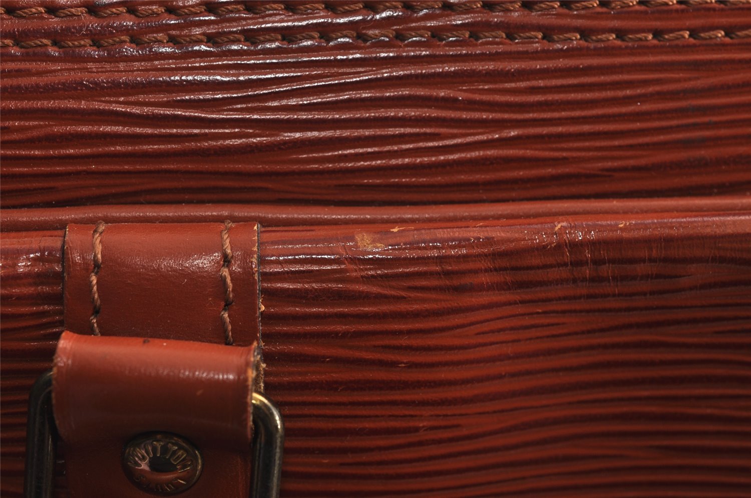 Authentic Louis Vuitton Epi Porte Documents Voyage Briefcase M54473 Brown 2280J