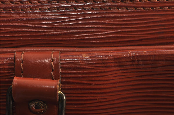 Authentic Louis Vuitton Epi Porte Documents Voyage Briefcase M54473 Brown 2280J