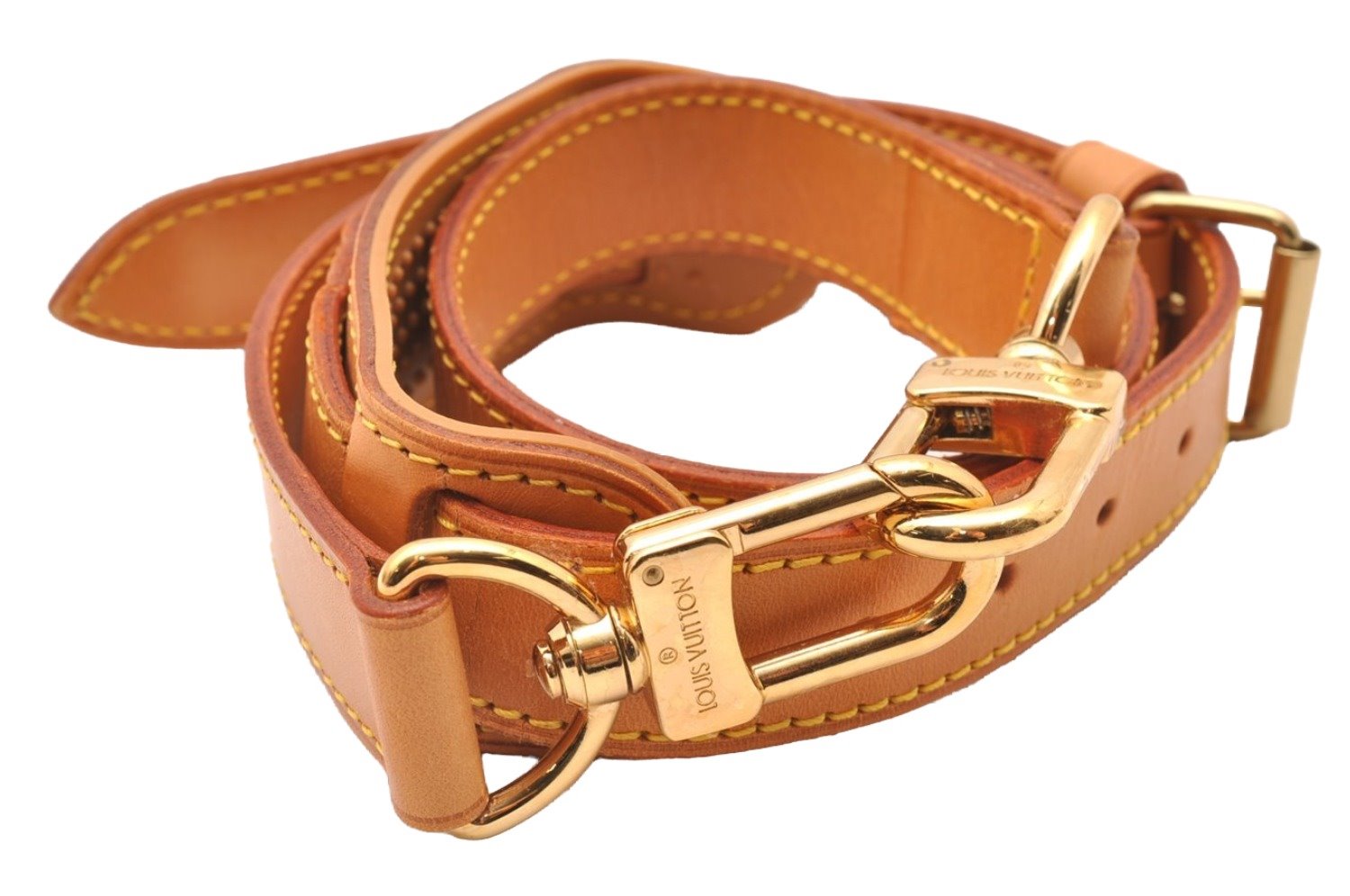 Authentic Louis Vuitton Leather Shoulder Strap Beige 35.8-42.9