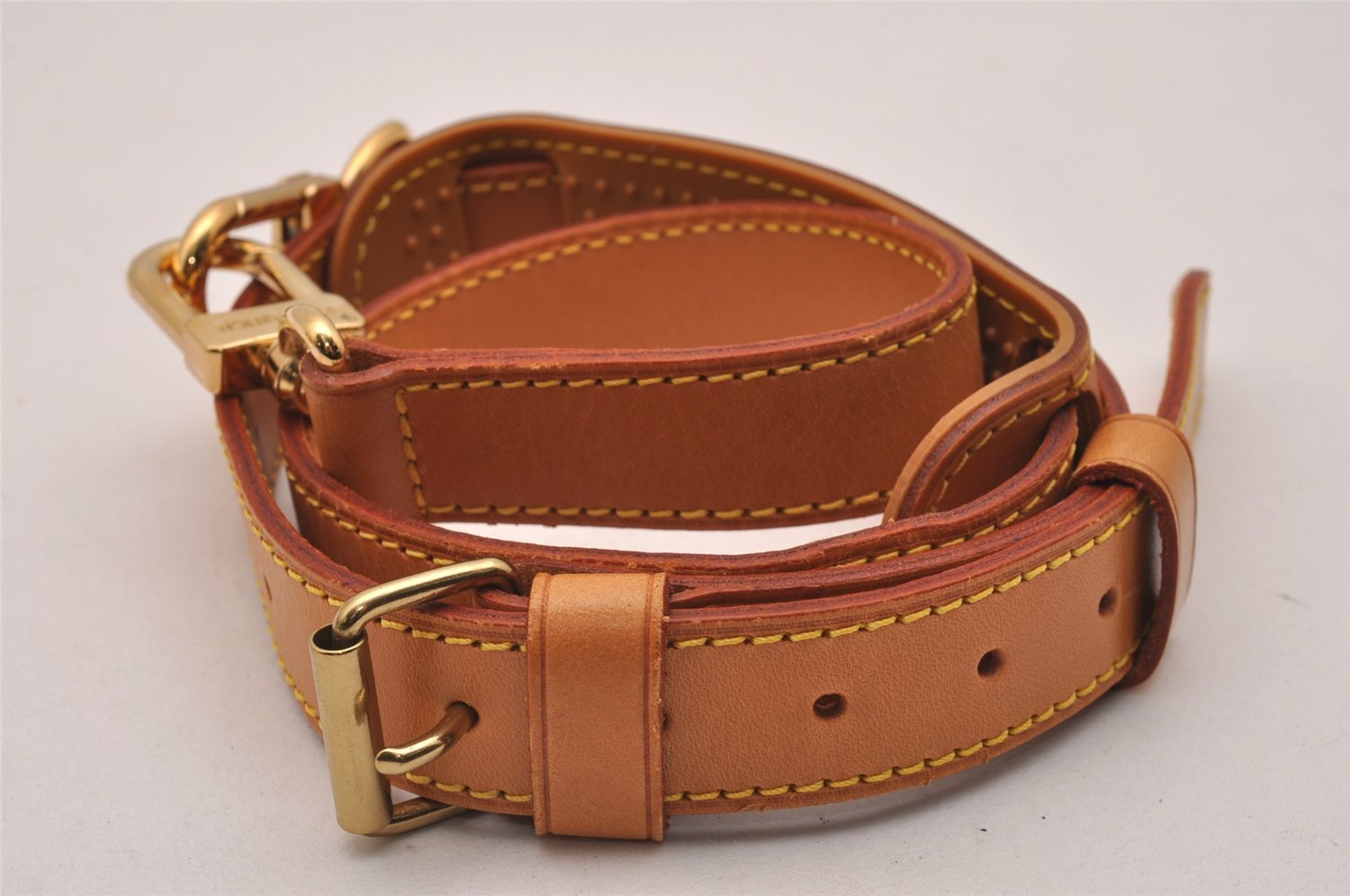 Authentic Louis Vuitton Leather Shoulder Strap Beige 35.8-42.9