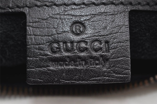 Authentic GUCCI Horsebit Large Hobo Shoulder Hand Bag Leather 115867 Black 2283I