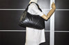 Authentic GUCCI Horsebit Large Hobo Shoulder Hand Bag Leather 115867 Black 2283I