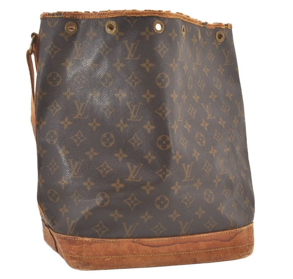 Authentic Louis Vuitton Monogram Noe Shoulder Drawstring Bag M42224 LV 2284J