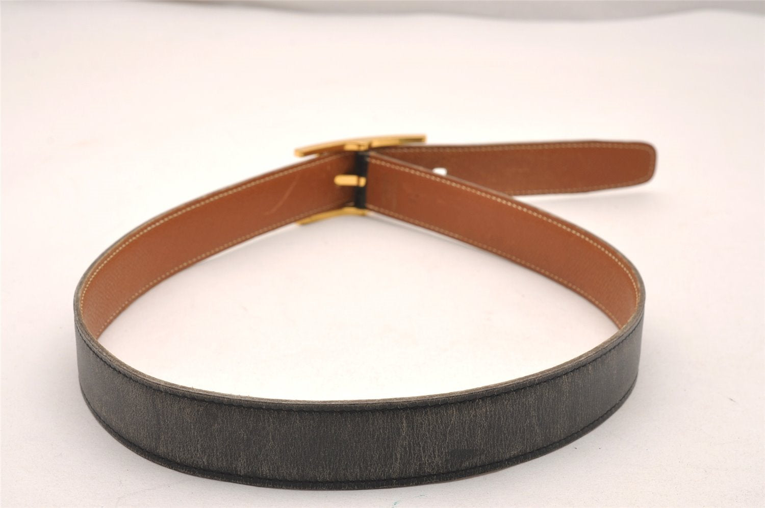 Authentic HERMES Api 3 Leather Reversible Belt Size 70cm 27.6