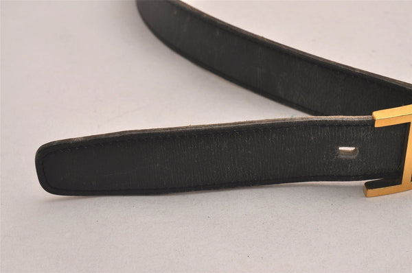 Authentic HERMES Api 3 Leather Reversible Belt Size 70cm 27.6" Black Brown 2285J